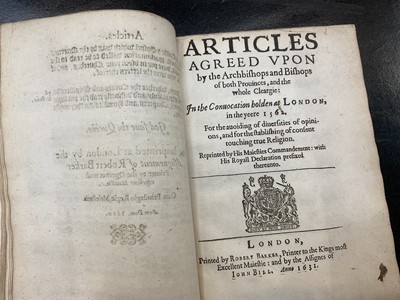 Lot 1750 - Elizabeth I - Injunctions given by the Queenes Majestie. Anno Dom. 1559. The first yeere of the Raigne of our Soveraign Lady Queen Elizabeth, bound...