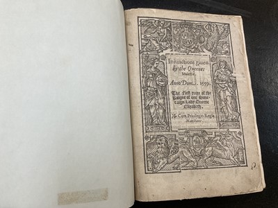 Lot 1750 - Elizabeth I - Injunctions given by the Queenes Majestie. Anno Dom. 1559. The first yeere of the Raigne of our Soveraign Lady Queen Elizabeth, bound...