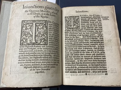 Lot 1750 - Elizabeth I - Injunctions given by the Queenes Majestie. Anno Dom. 1559. The first yeere of the Raigne of our Soveraign Lady Queen Elizabeth, bound...