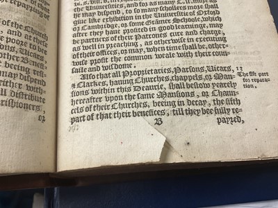 Lot 1750 - Elizabeth I - Injunctions given by the Queenes Majestie. Anno Dom. 1559. The first yeere of the Raigne of our Soveraign Lady Queen Elizabeth, bound...