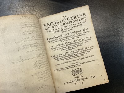 Lot 1750 - Elizabeth I - Injunctions given by the Queenes Majestie. Anno Dom. 1559. The first yeere of the Raigne of our Soveraign Lady Queen Elizabeth, bound...