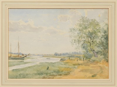 Lot 1300 - Thomas Churchyard (1798-1865) watercolour - View of the Deben at Kyson, 21cm x 29.5cm, framed and glazed