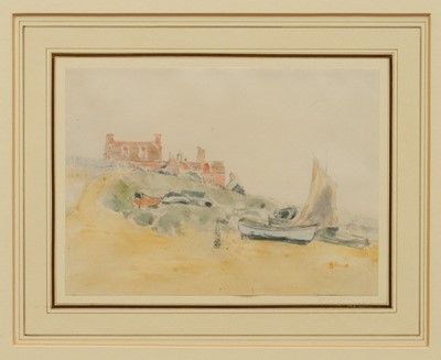 Lot 1304 - Thomas Churchyard (1798-1865) watercolour - Pakefield Beach, 14cm x 19cm, framed and glazed