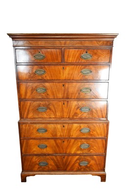 Lot 1578 - George III mahogany chest on chest