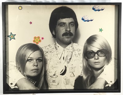 Lot 3 - Richard Drew, known as Zacron (British, 1943-2012) photographic print with collage elements, Zacron with midels