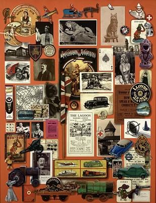 Lot 68 - Richard Drew, known as Zacron (British, 1943-2012) silkscreen print - Memento of Childhood, signed and numbered 4/50, image 86 x 66cm, glazed frame