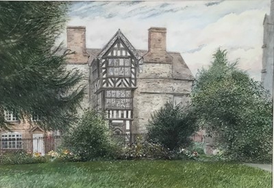 Lot 29 - Richard Drew, known as Zacron (British, 1943-2012) The Reader’s House, St Lawrence’s Church, Ludlow,The Bridge Ludlow and The Old Guildhall, Balham Norfolk, all in glazed frames.