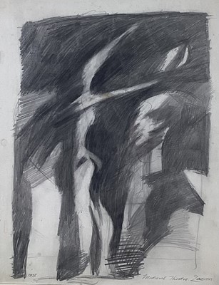 Lot 78 - Richard Drew, known as Zacron (British, 1943-2012) mixed media - Apparition, 1996, 23 x 21cm, signed, together with two further works on paper, all framed