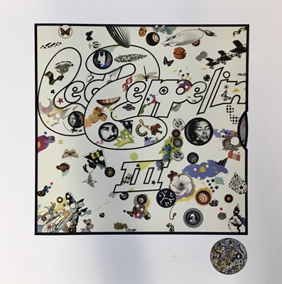 Lot 30 - Richard Drew, known as Zacron (British, 1943-2012) silkscreen print - Led Zeppelin III album cover, signed, unframed - sheet size 68 x 68cm NB: An unknown number of prints were made but believed...