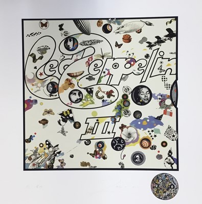 Lot 89 - Richard Drew, known as Zacron (British, 1943-2012) silkscreen print - Led Zeppelin III album cover, signed, unframed - sheet size 68 x 68cm NB: An unknown number of prints were made but believed...
