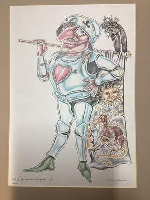 Lot 75 - Richard Drew, known as Zacron (British, 1943-2012), Folio of limited edition cartoon prints, each approximately 41 x 28cm, mounted but unframed. (11)