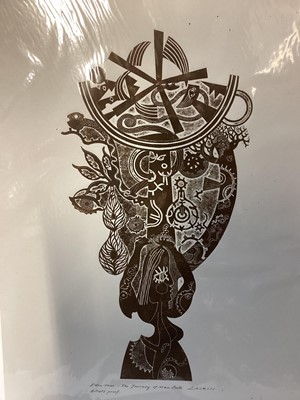 Lot 80 - Richard Drew, known as Zacron (British, 1943-2012), Collection of artist proof, collographs, including 16 signed and titled works, and various other artists proofs, in folio