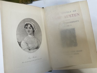 Lot 1675 - Jane Austen - complete works, Winchester edition, published 1911, 12 vols. green gilt tooled cloth bindings