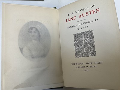 Lot 1675 - Jane Austen - complete works, Winchester edition, published 1911, 12 vols. green gilt tooled cloth bindings