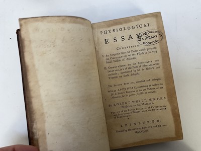 Lot 1676 - Medical books: Richard Mead - A Mechanical Account of Poisons in several Essays ...., fourth edition, Dublin 1736, 8vo, lacking binding