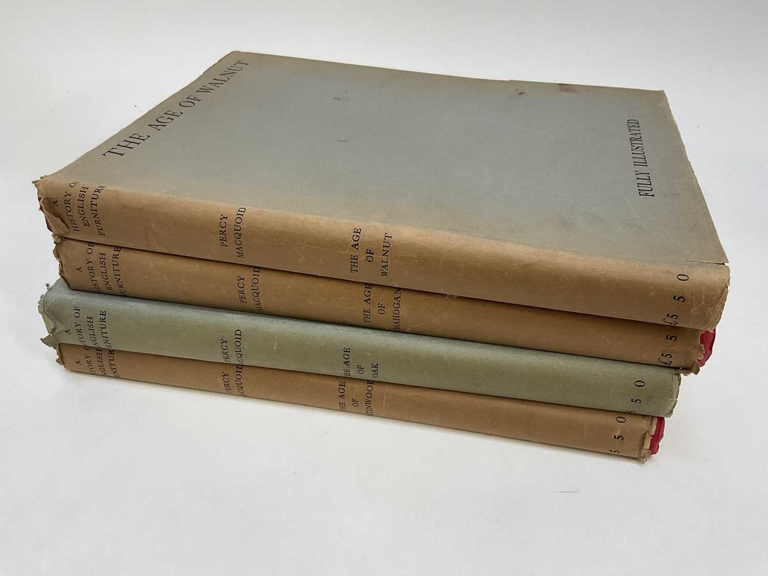 Lot 1677 - Percy MacQuoid - A History of English Furniture four volumes, in cloth bindings and dust wrappers