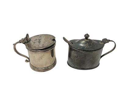 Lot 355 - Two silver mustards and a spoon