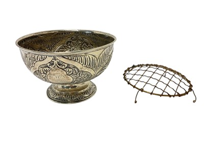 Lot 356 - Victorian silver rose bowl
