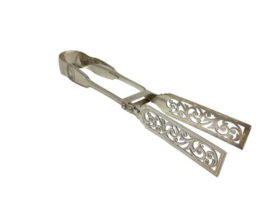 Lot 358 - Victorian silver asparagus tongs