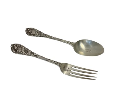 Lot 360 - Unusual Victorian silver fork and spoon set