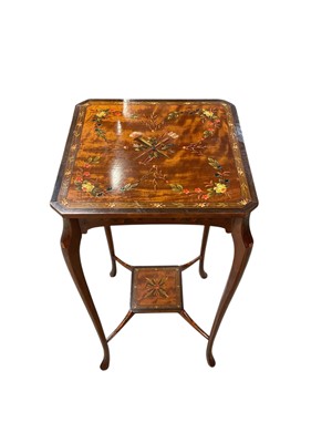 Lot 1597 - Edwardian satinwood and polychrome painted occasional table