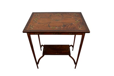Lot 1598 - Edwardian satinwood and polychrome painted occasional table
