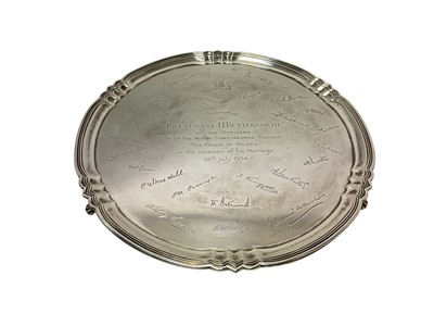 Lot 319 - Silver salver with regimental presentation inscriptions