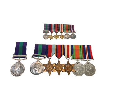 Lot 29 - Second World War and later family medal group comprising George VI General Service medal group with Palestine clasp named to Lieut. H. Butterworth. N. Staff. R., 1939 - 1945 Star, Burma Star