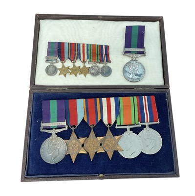 Lot 29 - Second World War and later family medal group comprising George VI General Service medal group with Palestine clasp named to Lieut. H. Butterworth. N. Staff. R., 1939 - 1945 Star, Burma Star