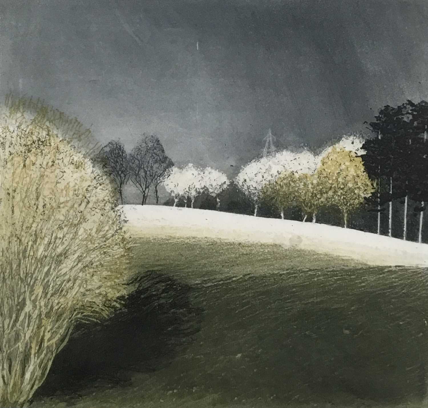 Lot 185 - Belinda King signed print - 'Storm', signed and numbered 5/100, 16cm x 17cm, in glazed frame