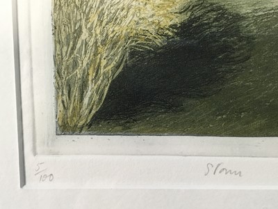 Lot 185 - Belinda King signed print - 'Storm', signed and numbered 5/100, 16cm x 17cm, in glazed frame
