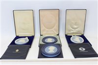 Lot 2174 - Three boxed Wedgwood Jasper limited edition...