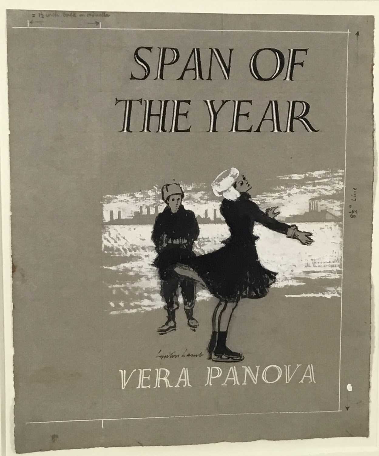Lot 186 - Lynton Lamb (1907-1977) watercolour - Original artwork for the dust jacket of Vera Panova - 'Span of the Year', 28cm x 24cm, in glazed frame