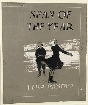 Lot 186 - Lynton Lamb (1907-1977) watercolour - Original artwork for the dust jacket of Vera Panova - 'Span of the Year', 28cm x 24cm, in glazed frame