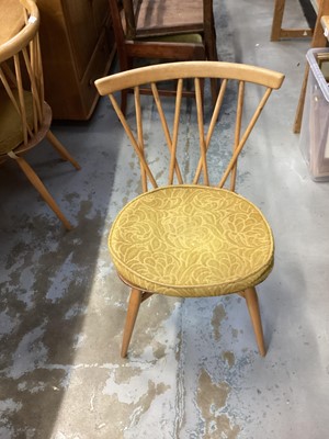 Lot 1204 - Ercol dining table with extension together with six chairs