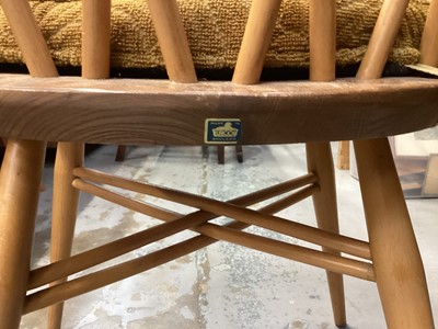 Lot 1204 - Ercol dining table with extension together with six chairs