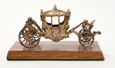 Lot 405 - Silver model of the state coronation coach
