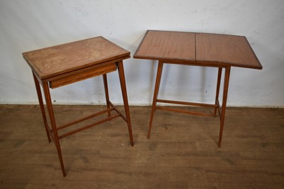Lot 1534 - Pair of early 20th century satinwood fold-over tea tables