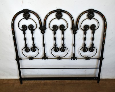 Lot 1535 - Pair of 19th century painted cast iron headboards