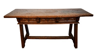 Lot 1540 - Antique Spanish walnut console table, probably 18th century