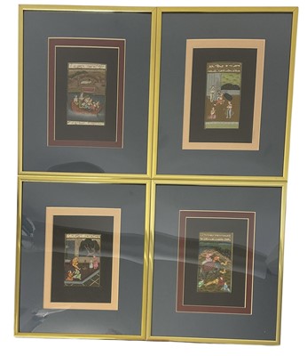 Lot 1099 - Indo-Persian School set of four pictures in glazed frames
