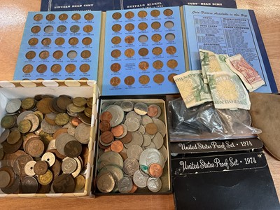 Lot 497 - World - Mixed coinage to include U.S. silver Dollars