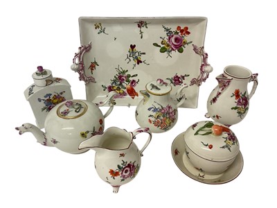 Lot 121 - 18th century continental porcelain teaset on tray