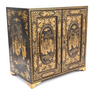 Lot 800 - 19th century Chinese lacquered table cabinet