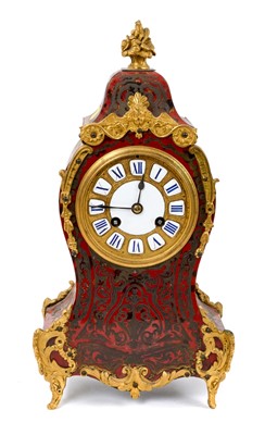 Lot 727 - Late 19th century French Boulle work mantel clock