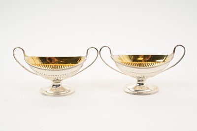 Lot 315 - Pair Victorian silver boat shaped salts