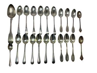 Lot 367 - Set of six teaspoons and other spoons including tennis prize etc