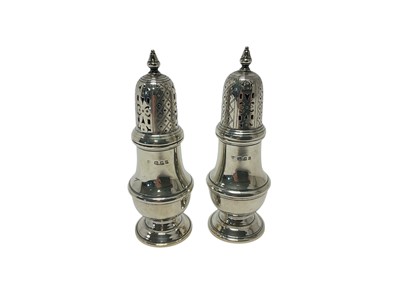 Lot 269 - Pair of Georgian style silver baluster casters