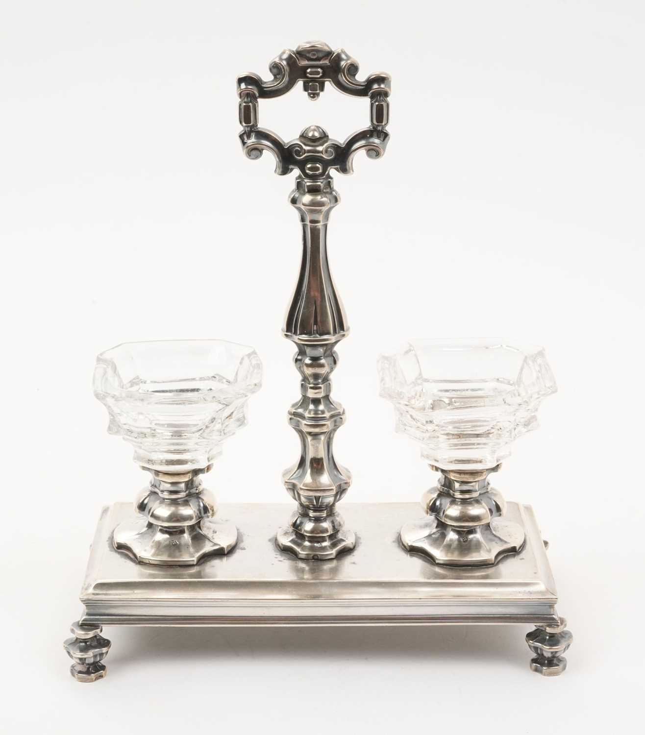 Lot 275 - 19th century French silver double salt by Veyrat