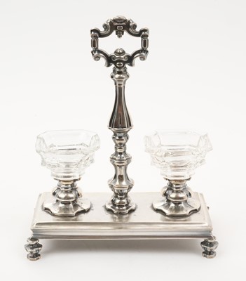 Lot 318 - 19th century French silver double salt by Veyrat